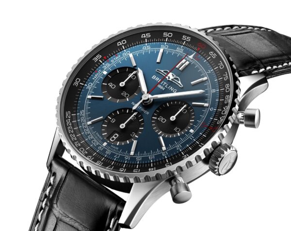 BREITLING NAVITIMER B01 CHRONOGRAPH 41 BLUE DIAL BLACK STRAP - Image 3