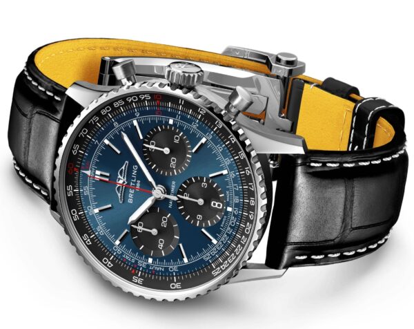 BREITLING NAVITIMER B01 CHRONOGRAPH 41 BLUE DIAL BLACK STRAP - Image 5