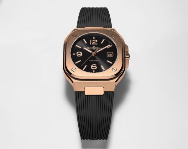 BELL & ROSS BR 05 GOLD 40MM ROSE GOLD  BLACK STRAP - Image 3