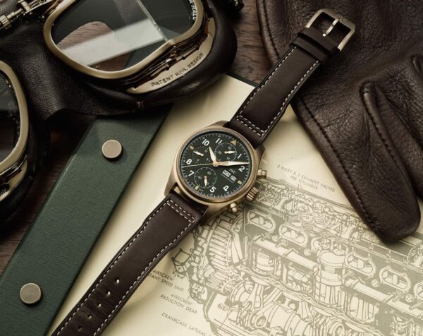 IWC PILOT'S WATCH CHRONOGRAPH SPITFIRE GREEN DIAL - Image 3