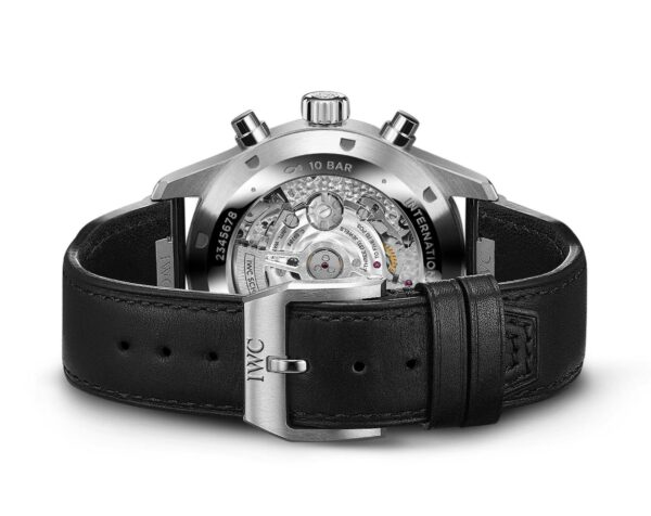 IWS PILOT'S WATCH CHRONOGRAPH BLACK DIAL BLACK LEATHER STRAP - Image 3