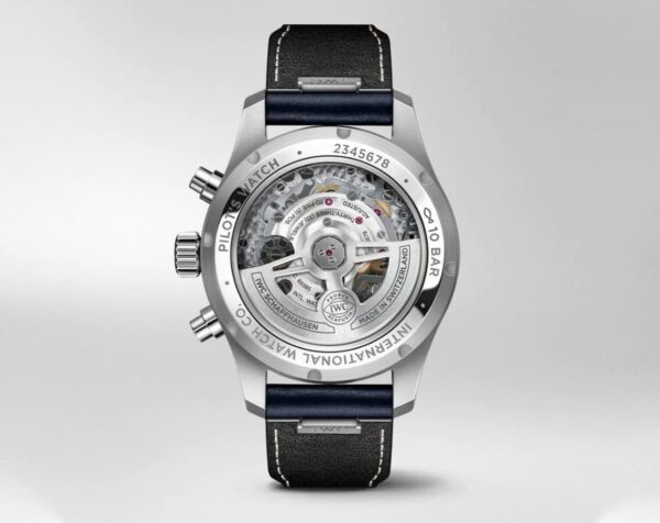 IWC PILOT'S WATCH CHRONOGRAPH 41 BLUE DIAL BLUE LEATHER STRAP - Image 5