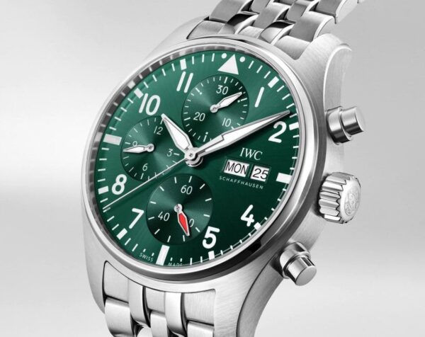 IWC PILOT'S WATCH CHRONOGRAPH 41 GREEN DIAL STEEL - Image 2