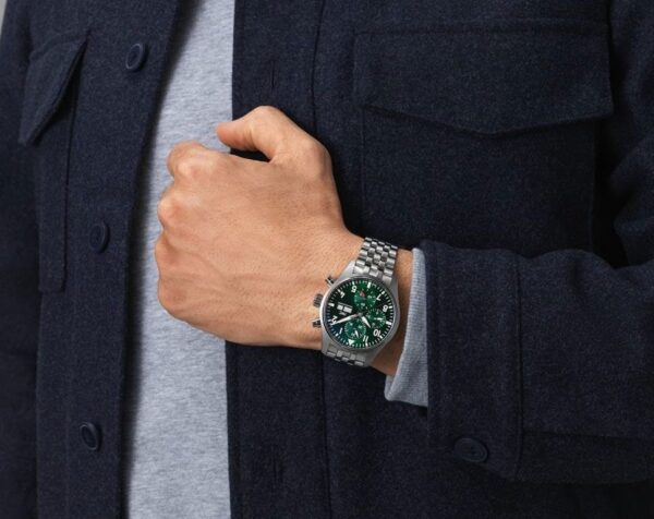 IWC PILOT'S WATCH CHRONOGRAPH 41 GREEN DIAL STEEL - Image 8