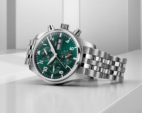 IWC PILOT'S WATCH CHRONOGRAPH 41 GREEN DIAL STEEL - Image 7