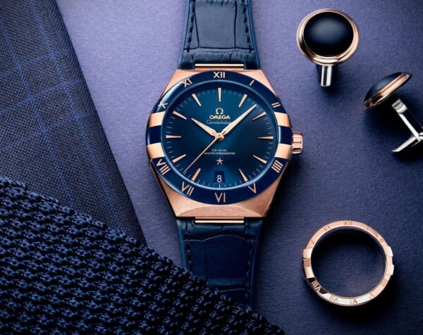 OMEGA CONSTELLATION CO-AXIAL MASTER CHRONOMETER 41MM BLUE DIAL BLUE LEATHER STRAP - Image 4