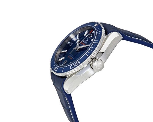 OMEGA PLANET OCEAN 600M CO-AXIAL MASTER CHRONOMETER 43.5 mm BLUE DIAL BLUE LEATHER BELT - Image 2