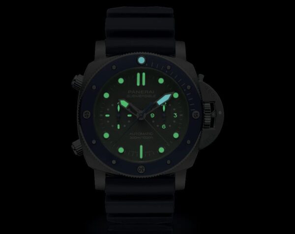 PANERAI
Submersible Chrono Guillaume Nery Edition - 47mm 
Grey Dial Blue Strap - Image 2