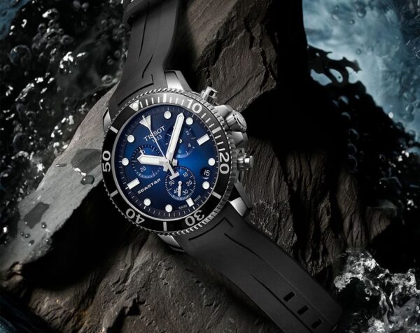 TISSOTTissot Seastar 1000 ChronographBlue Dial Rubber Strap - Image 3