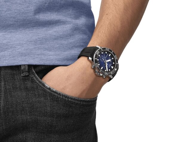 TISSOTTissot Seastar 1000 ChronographBlue Dial Rubber Strap - Image 7