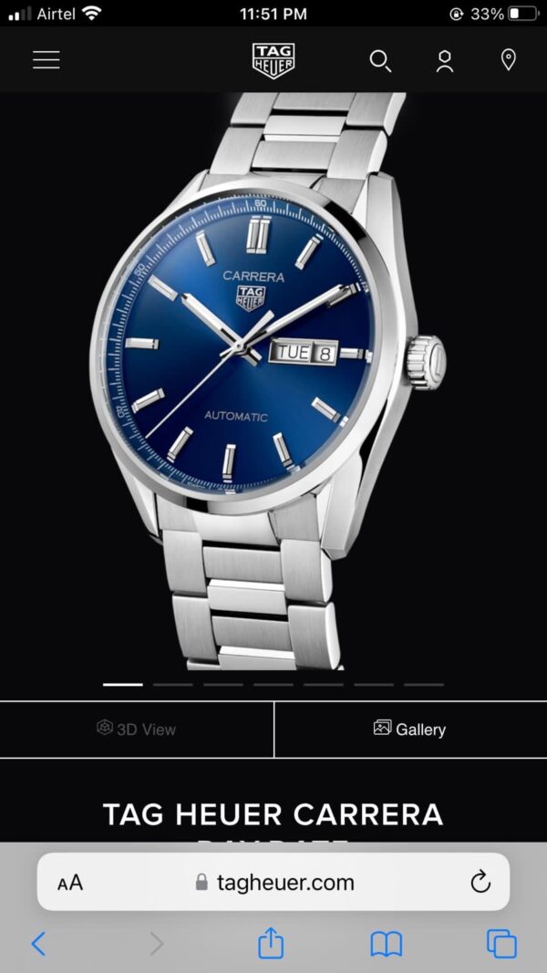 Tag Heuer Calibre 5 Stainless Steel Blue Dial Automatic Master Quality Mens Watch - Image 4