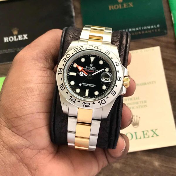 ROLEX, WATCHES FOR HIMRolex Explorer || Two Tone Premiums Automatic Stainless Steel Black Dial Mens Watch