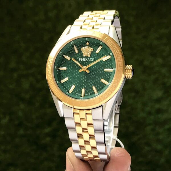 Versace V-Cody Lady Japanese Two Tone Green Dial Women’s Watch - Image 3