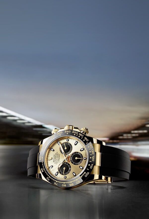 Rolex Daytona Cosmographs Yellow Gold Dial & Black Rubber Strap Japanese Master Quality Automatic Men’s Watch - Image 3