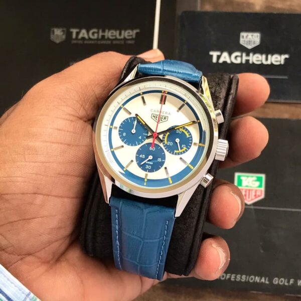 Tag Heuer Grand Carrera Blue Leather Strap Japanese Master Quality Men’s Watch