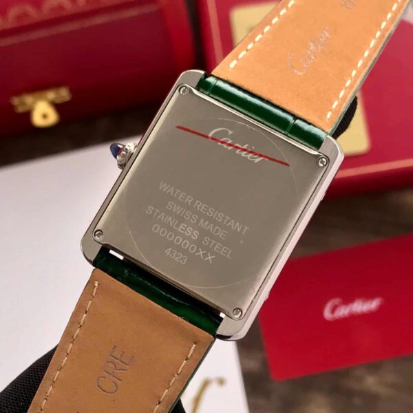 Cartier Tank Must Japanese Premium Medium  Silver Green Unisex Watch - Image 10