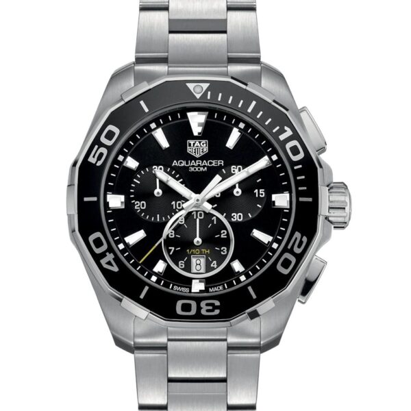 Tag Heuer Aquaracer Stainless Steel Black Dial Master Quality Mens Watch - Image 6