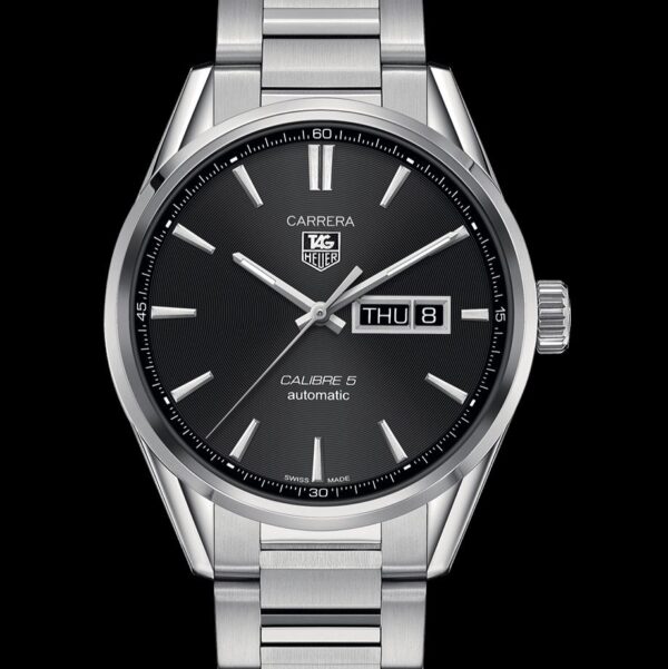 Tag Heuer Calibre 5 Stainless Steel Black Dial Automatic Master Quality Mens Watch - Image 5