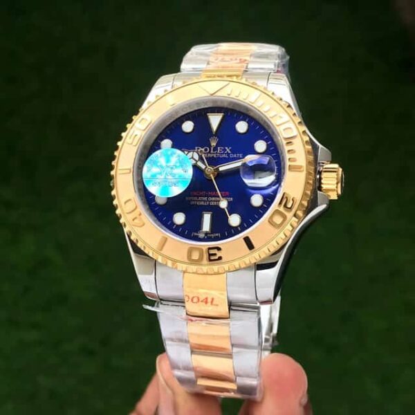 Rolex Yachtmaster Japanese Two Tone Gold & Blue Dial Mens Watch - Image 2