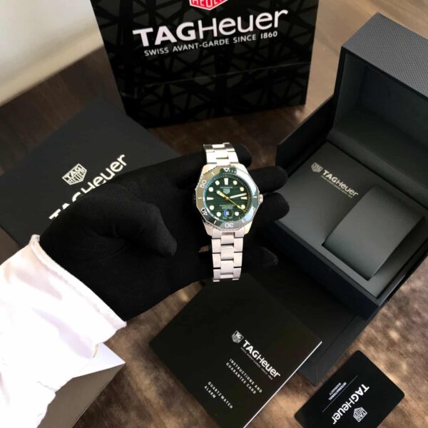 Tag Heuer Aquaracer Silver Green Dial Japanese Automatic Men’s Watch - Image 11