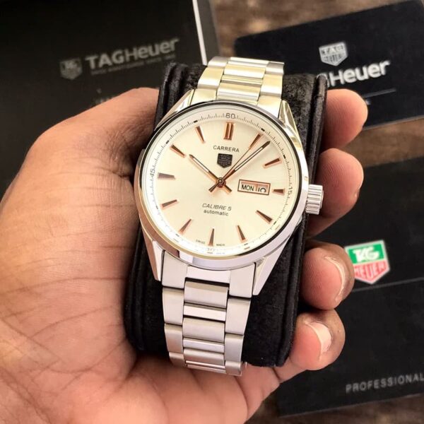 Tag Heuer Calibre 5 Stainless Steel Copper White Dial Automatic Master Quality Mens Watch