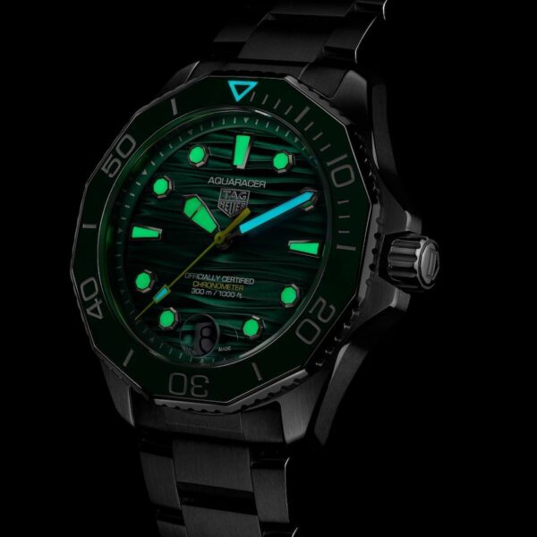 Tag Heuer Aquaracer Silver Green Dial Japanese Automatic Men’s Watch - Image 10