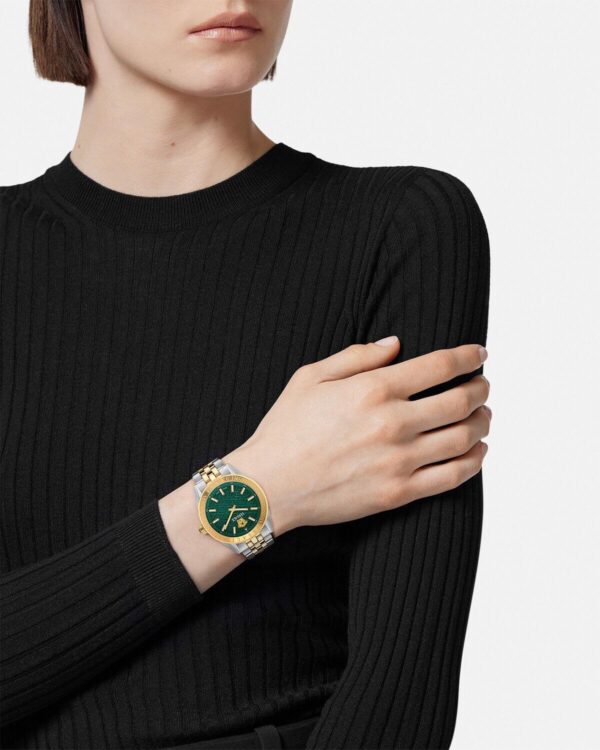 Versace V-Cody Lady Japanese Two Tone Green Dial Women’s Watch - Image 6