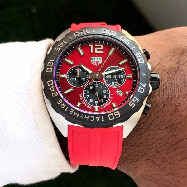 Tag Heuer Formula 1 Red Stainless Steel Japanese Quality Quartz Chronograph Master Quality Men’s Watch - Image 4