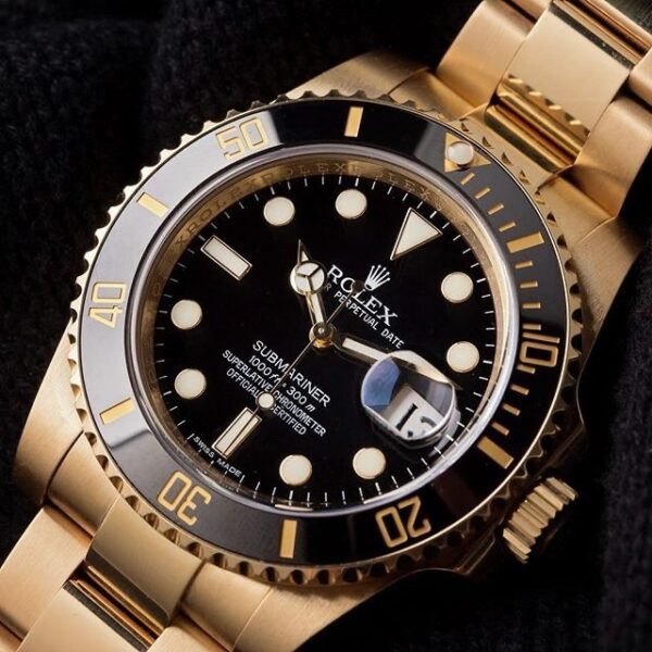 Rolex Submariner Stainless Steel Full Gold & Black Dial Japanese Automatic Master Quality Men’s Watch - Image 2