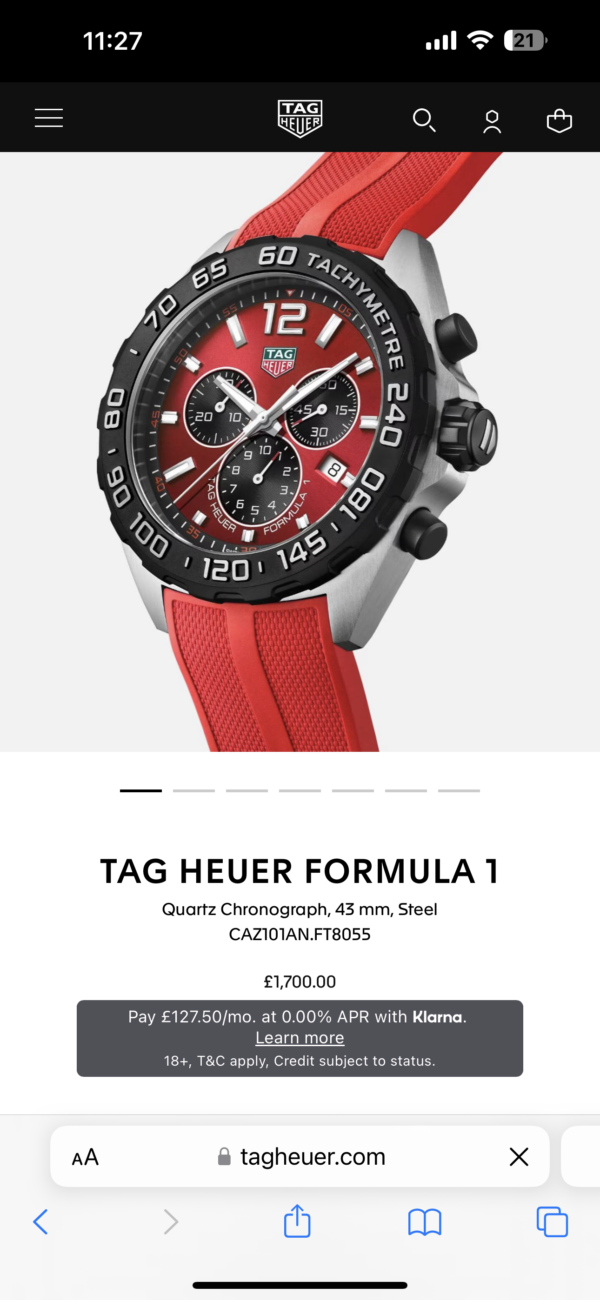 Tag Heuer Formula 1 Red Stainless Steel Japanese Quality Quartz Chronograph Master Quality Men’s Watch - Image 2