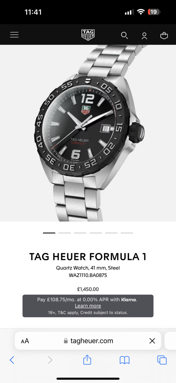 Tag Heuer Formula 1 Stainless Steel Black Dial Japanese Quartz Master Quality Men’s Watch - Image 2