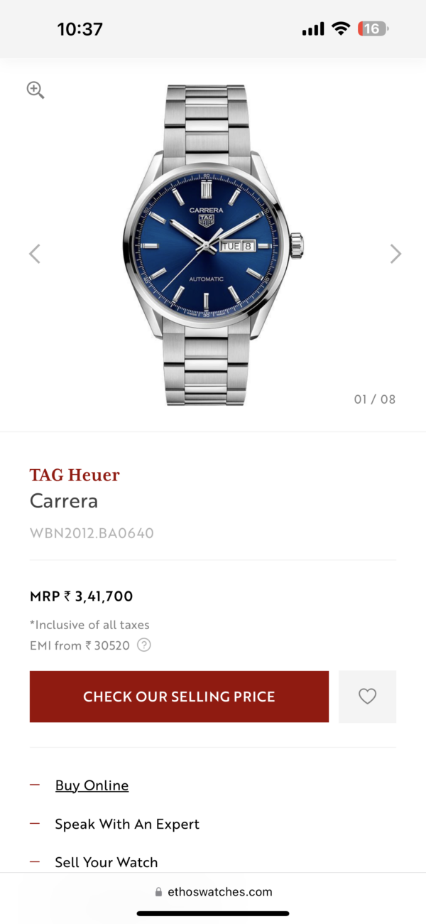 Tag Heuer Calibre 5 Stainless Steel Blue Dial Automatic Master Quality Mens Watch - Image 2