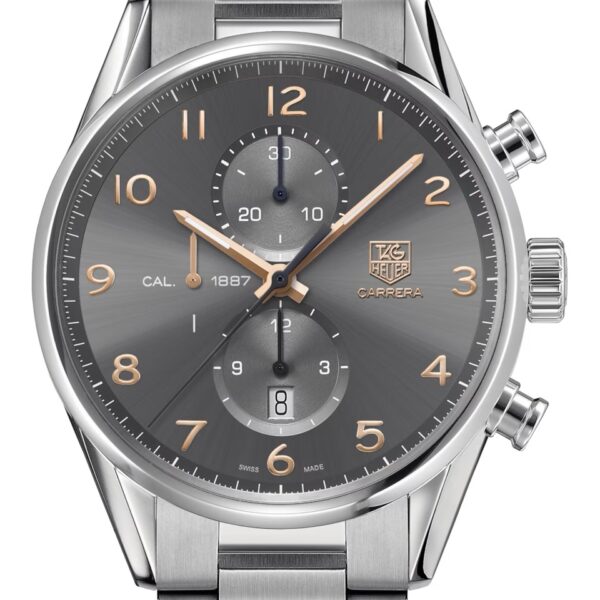 Tag Heuer Grand Carrera 1857 Stainless Steel Grey Dial Japanese Quality Men’s Watch - Image 6